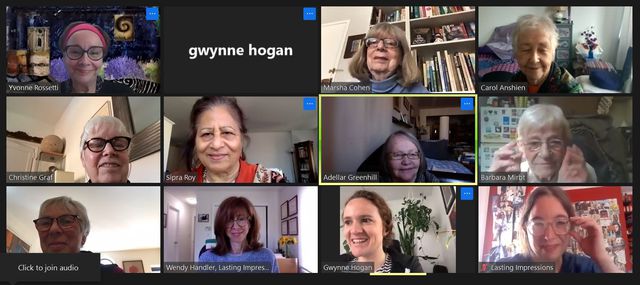 A Zoom screenshot showing 10 seniors, plus reporter Gwynne Hogan